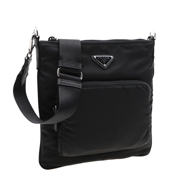 Prada Crossbody Black Nylon Messenger Bag 1BH716 New - Picture 3 of 7